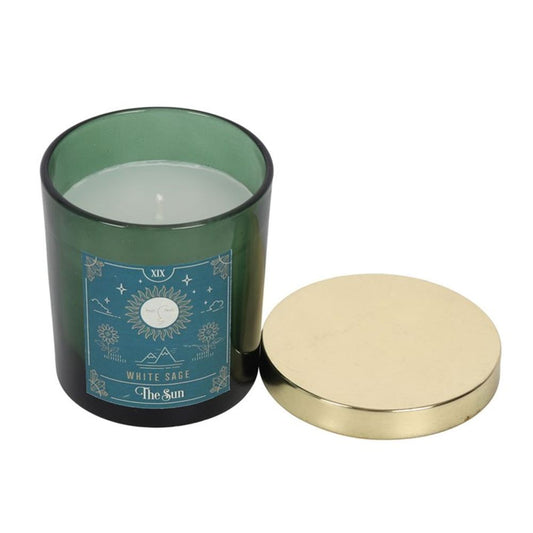 The Sun White Sage Tarot Candle