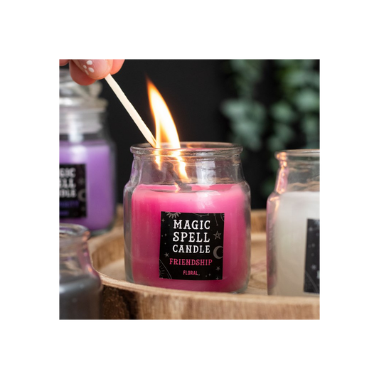 Floral 'Friendship' Spell Candle Jar