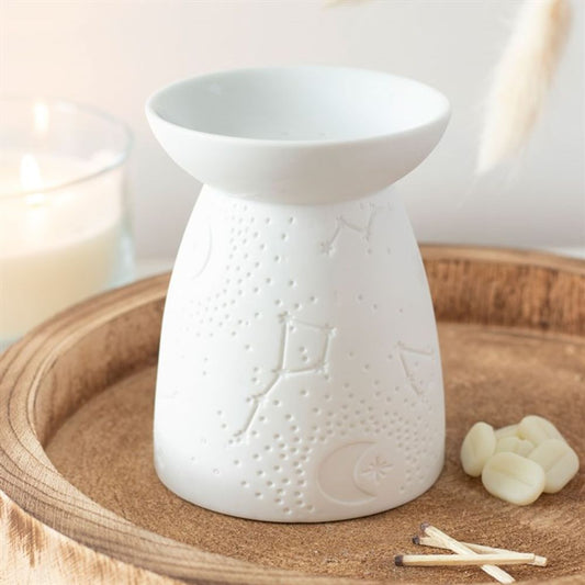 White Ceramic Constellation Oil Burner