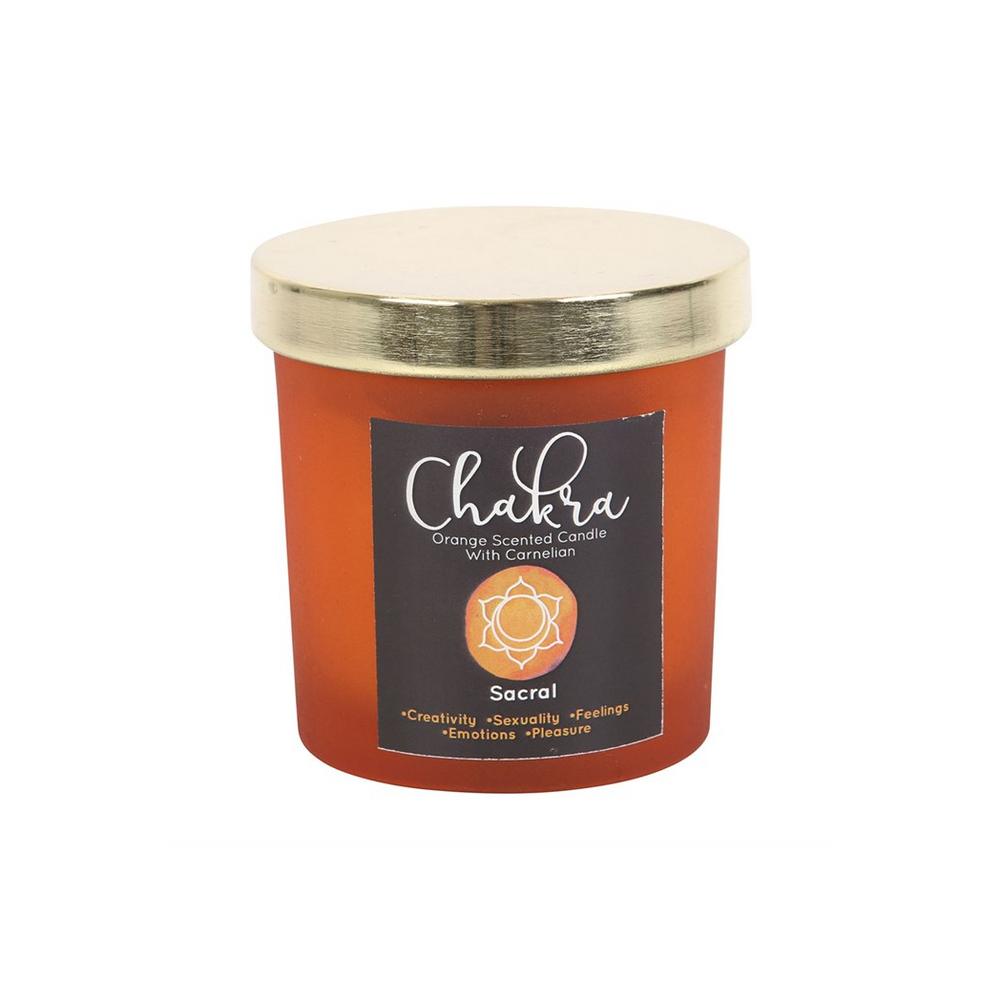 Sacral Chakra Orange Crystal Chip Candle