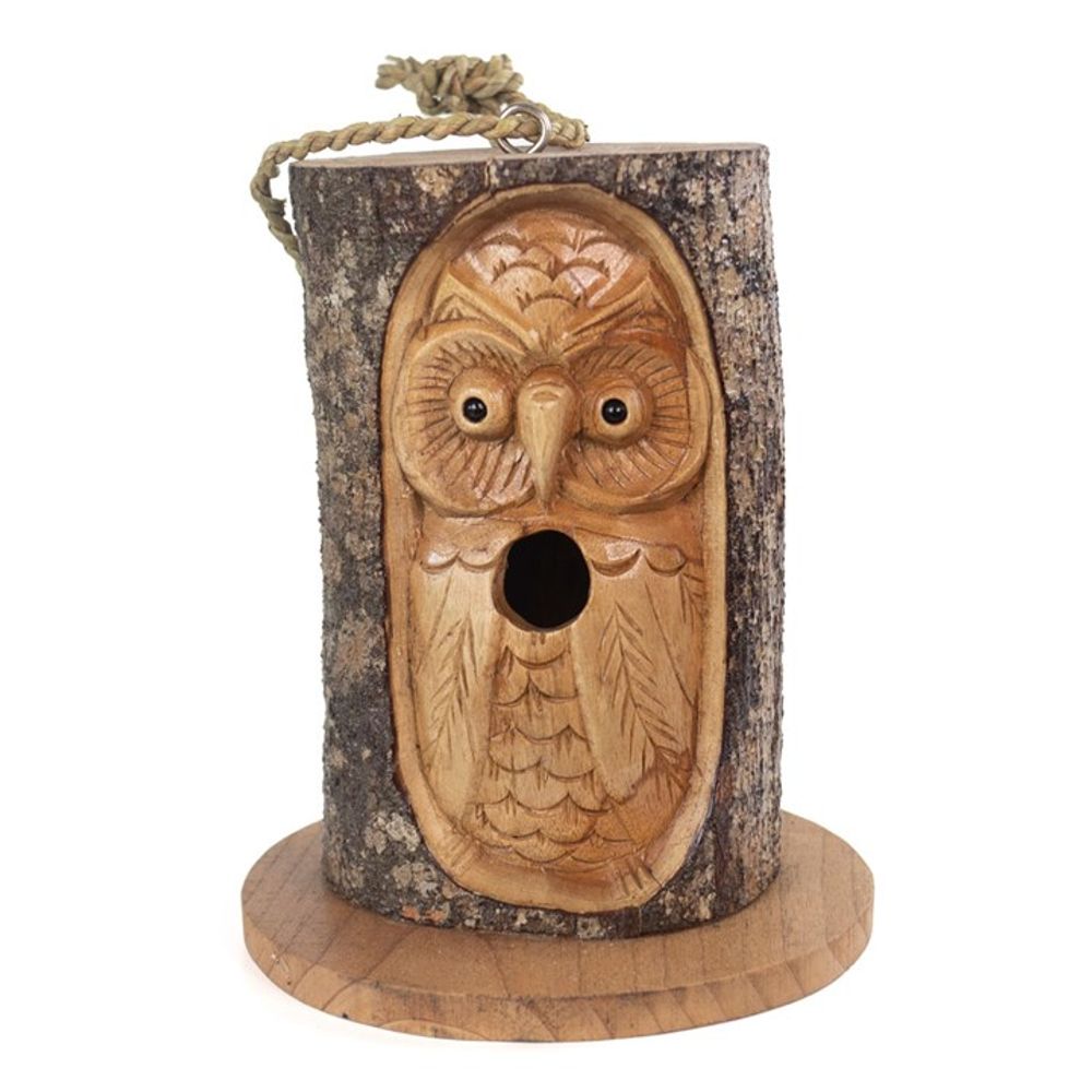 Pine Wood Open Eye Owl Bird House